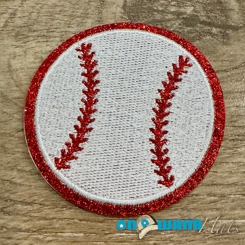 Baseball Glitter Iron-On Patch