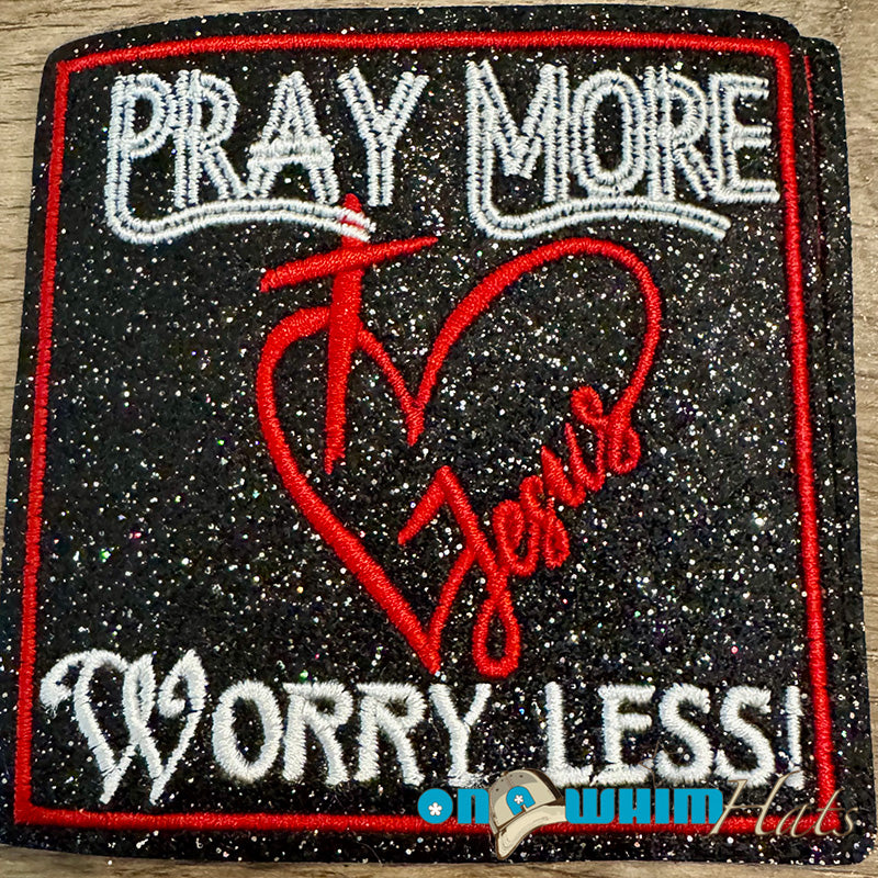 Pray More Iron-On Embroidered Patch