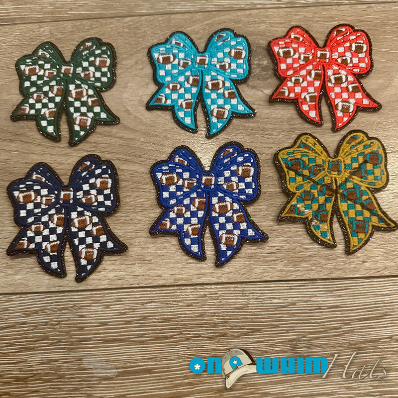 Football Bow Iron-On Patch