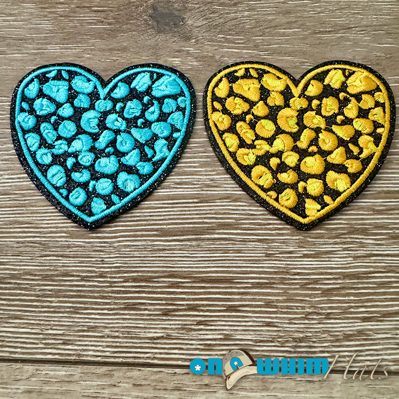 Embellished Hearts Embroidered Iron-On Patch