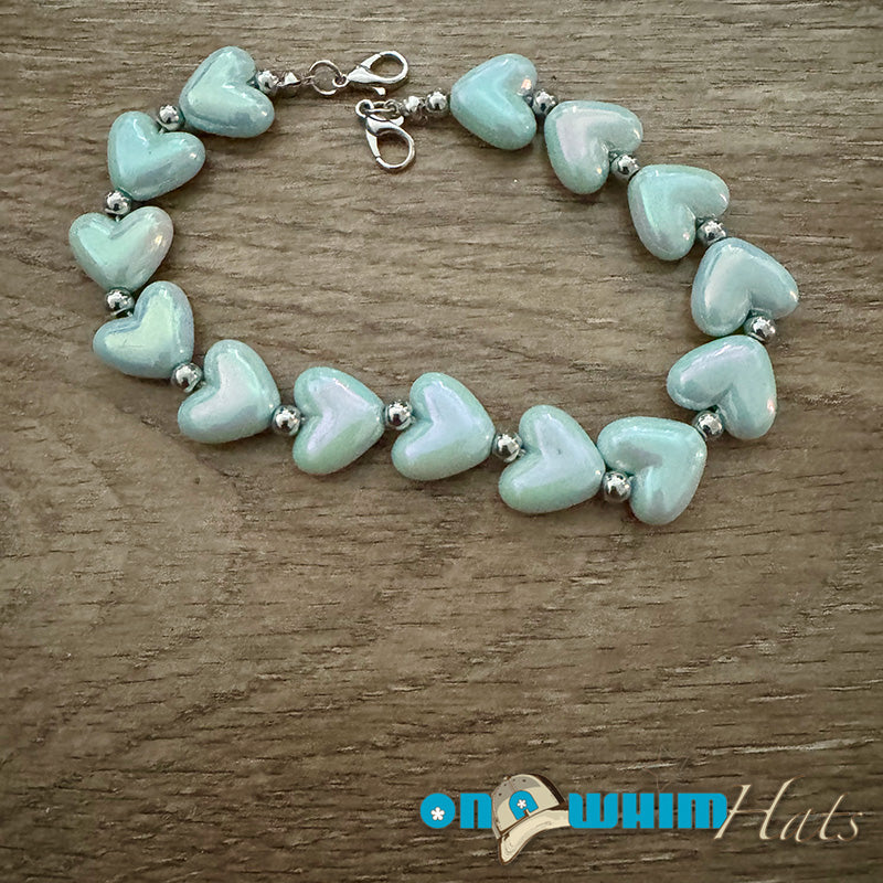Pastel Blue Heart Hat Chain