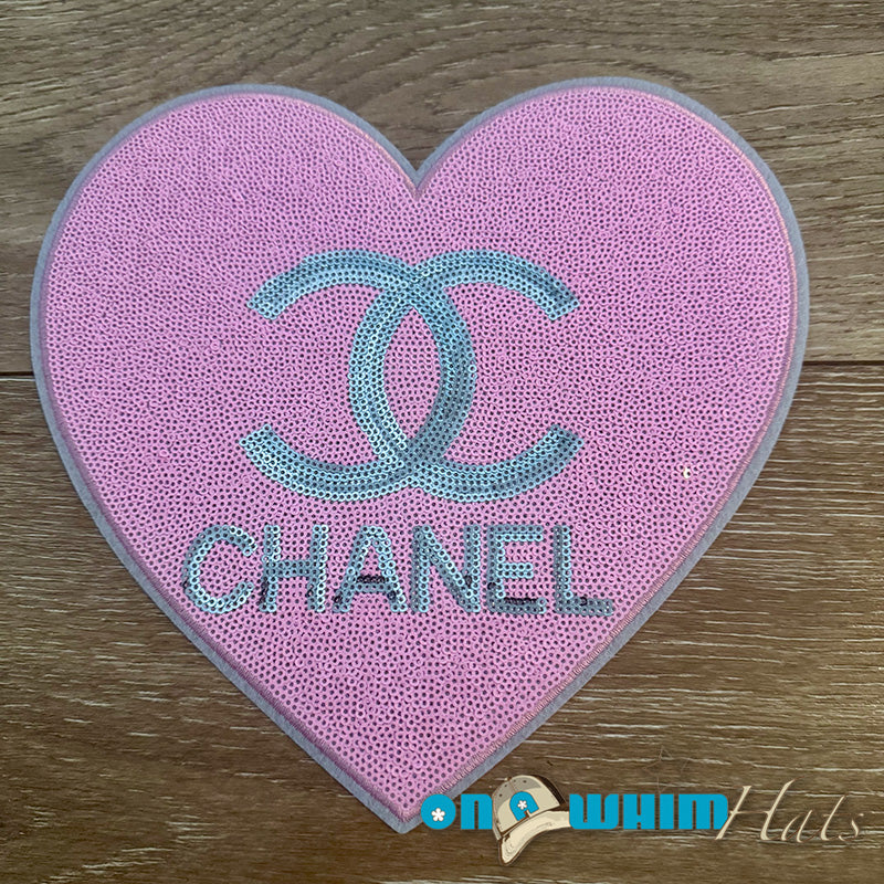 XL CC Sequin Heart Iron-On Patch (shirt size)