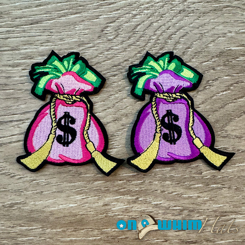 Money Bags Embroidered Iron-On Patch