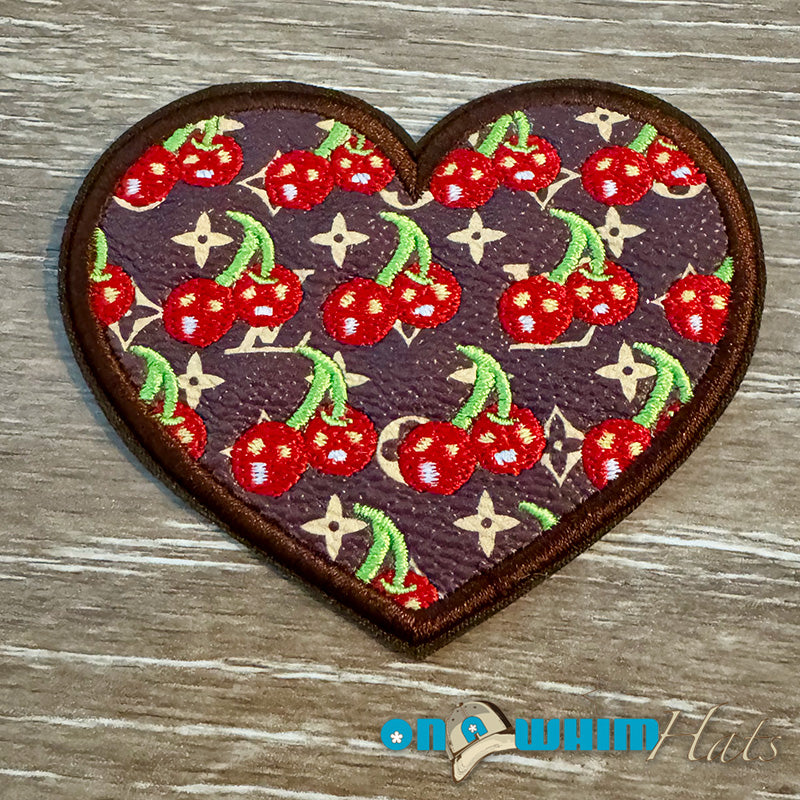 LV Cherry Leatherette Iron-On Patch