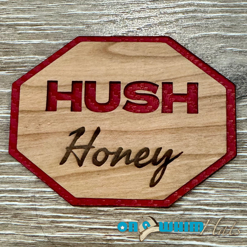 Hush Honey Iron-On Wood and Leather Patch