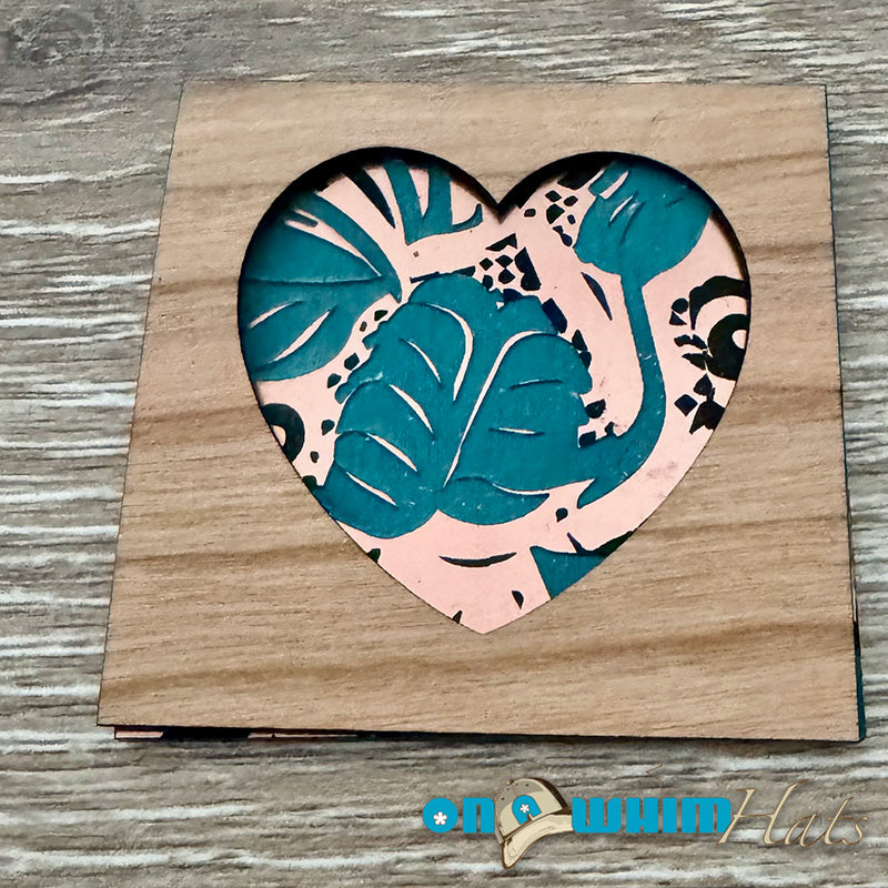 Wood and Acrylic Heart Iron-On Patch