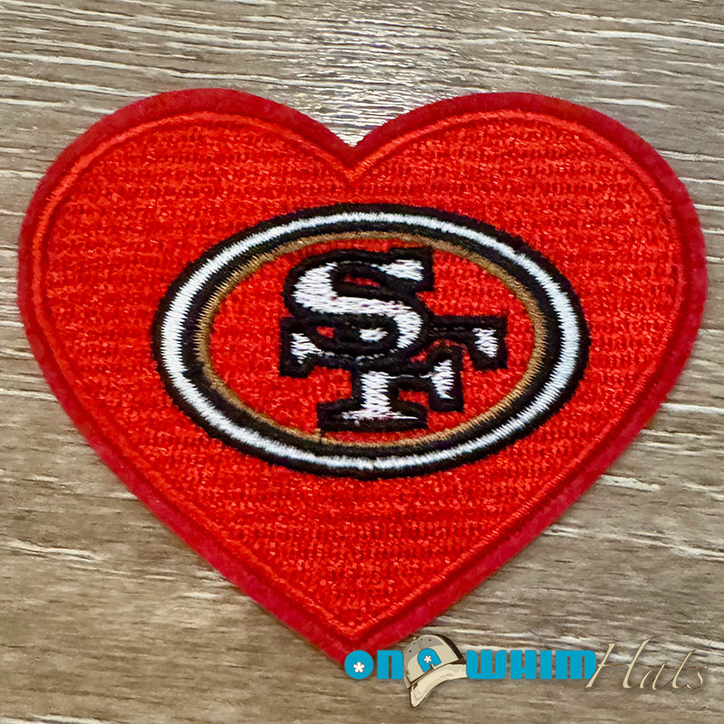 San Francisco 49ers Heart Embroidered Iron-On Patch