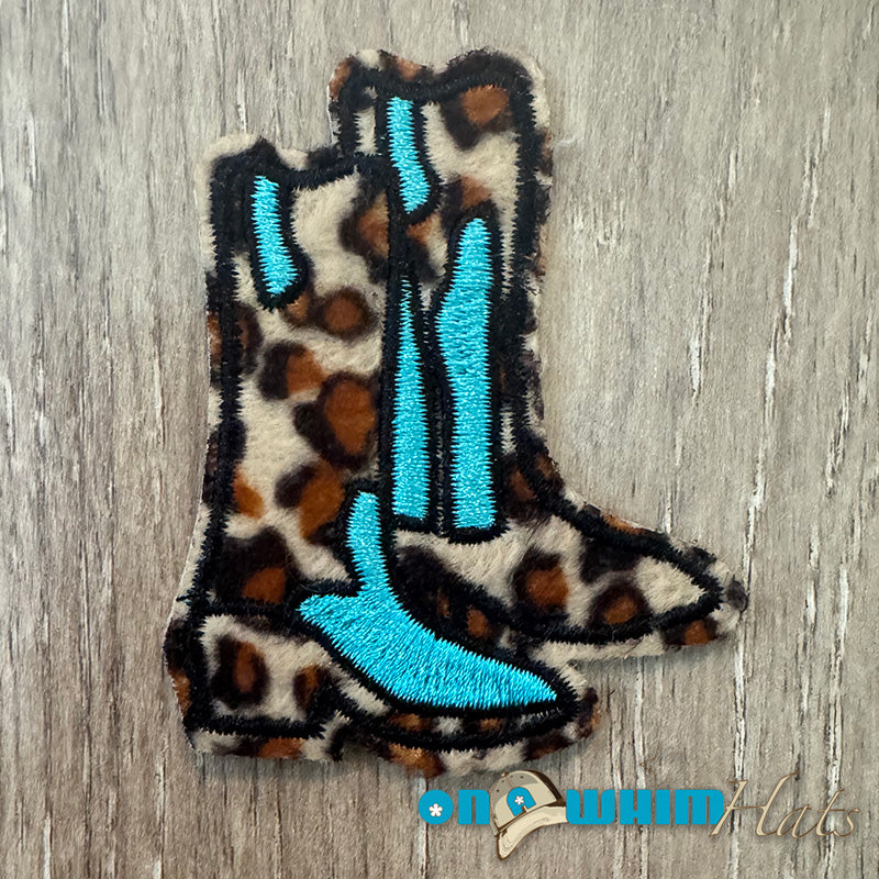 Leopard Boots Embroidered Iron-On Patch
