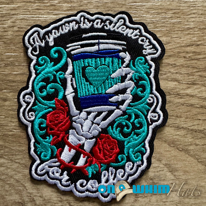 Yawn Embroidered Iron-On Patch