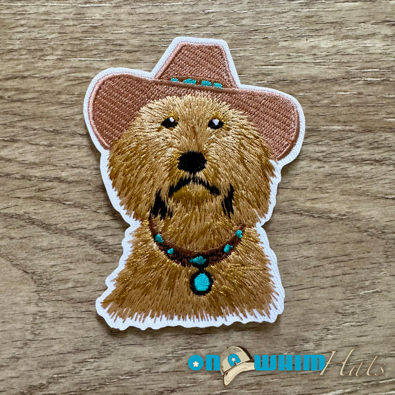 Doodle Cowboy Embroidered Iron-On Patch