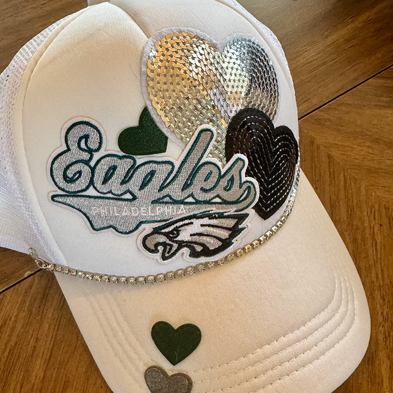 Philadelphia Eagles White Trucker Hat