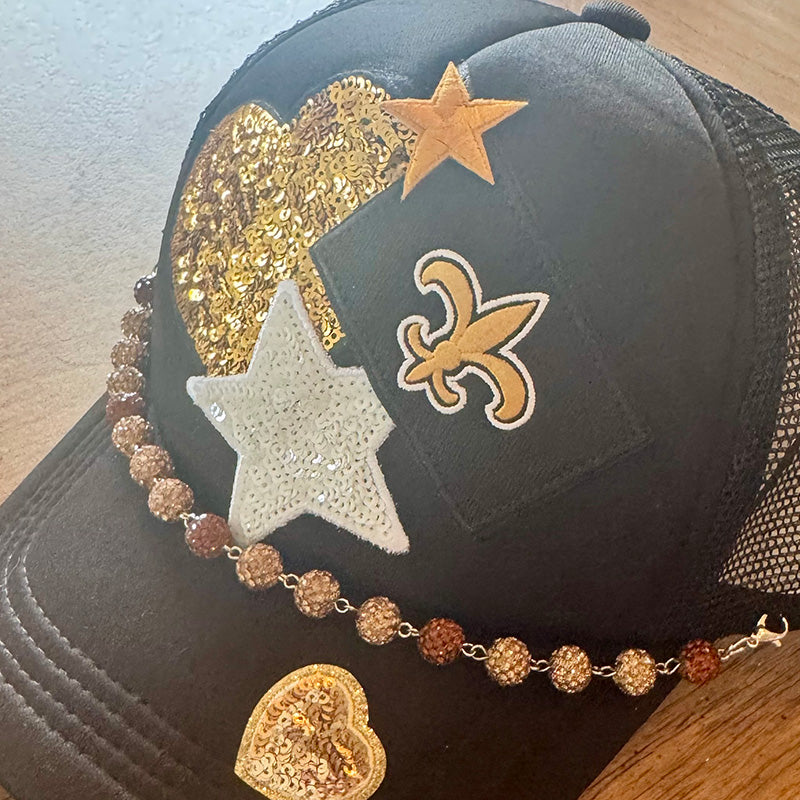 Saints Black Trucker Hat