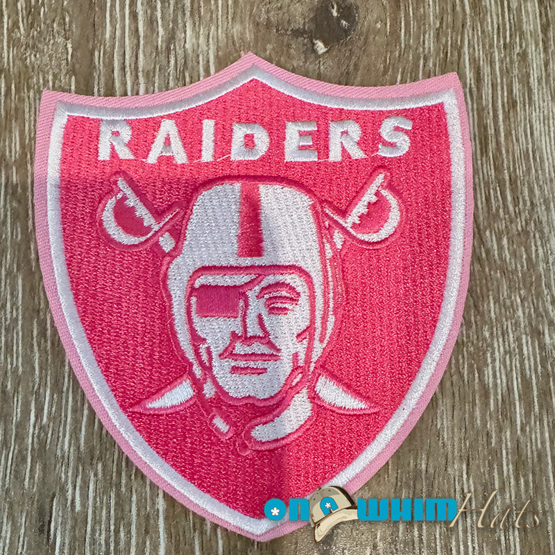 Large Raiders Pink Emblem Iron-On Patch