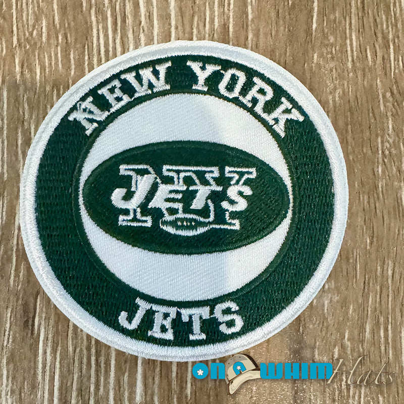 Jets Round Embroidered Iron-On Patch
