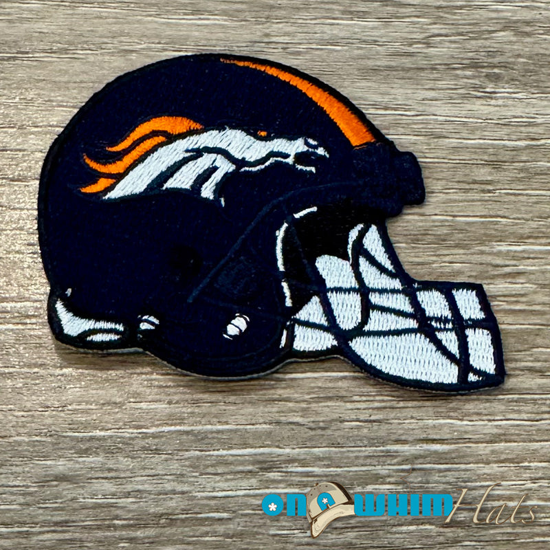 Broncos Helmet Embroidered Iron-On Patch