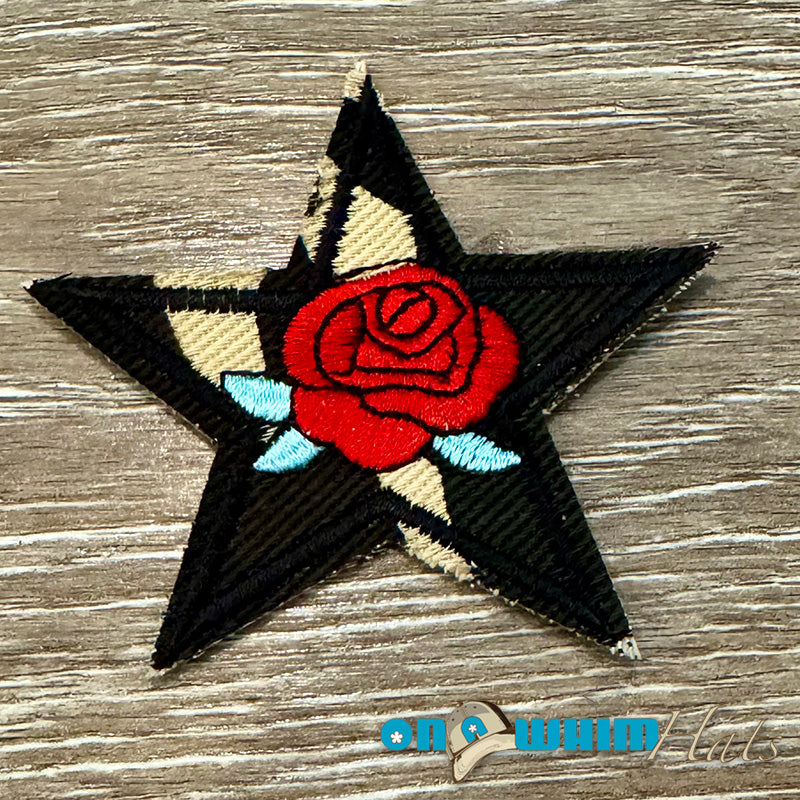 Rose Star Embroidered Patch