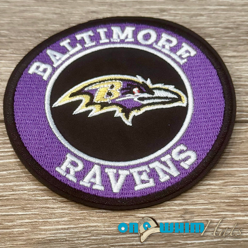 Ravens Round Embroidered Iron-On Patch