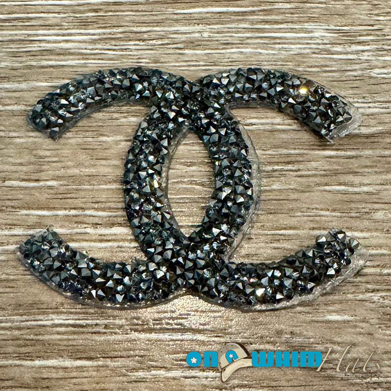 CC Rhinestone Dark Grey Designer Inspired Iron-On Patch