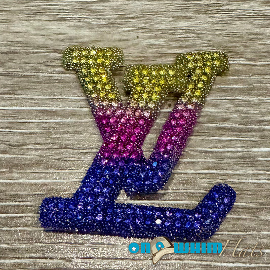 LV Rhinestone Rainbow Designer Inspired Iron-On Patch