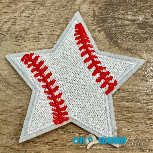 Baseball Star Iron-On Patch