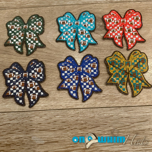 Football Bow Iron-On Patch
