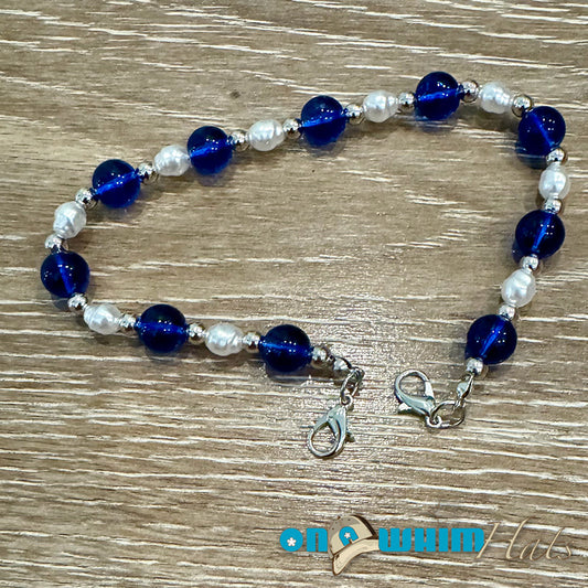 Pearl and Blue Hat Chain