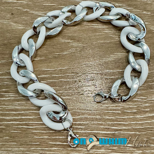 White and Silver Hat Chain