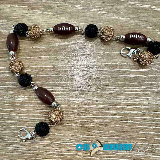 Black and Gold Sparkly Football Hat Chain