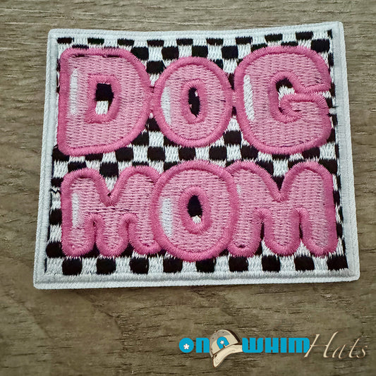Dog Mom Checkered Iron-On Patch
