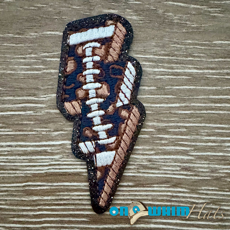 Football Navy Bolt Iron-On Patch