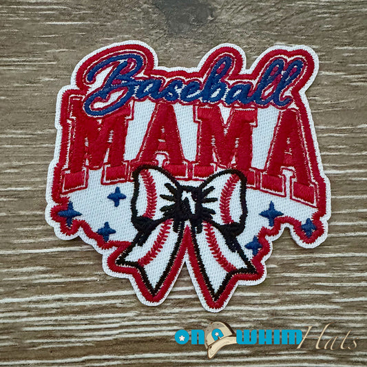 Baseball Mama Red, White and Blue Iron-On Patch