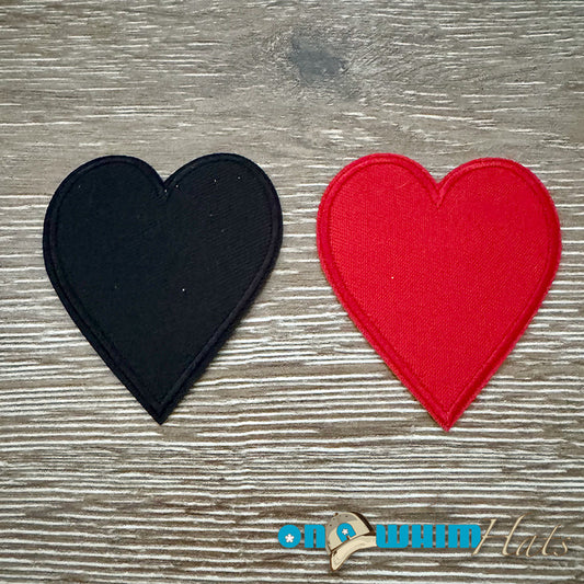 Card Hearts Embroidered Iron-On Patch