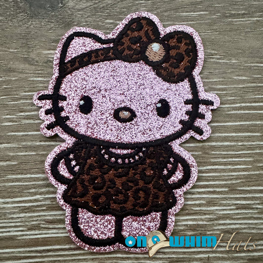 Pink Glitter Hello Kitty Iron-On Patch