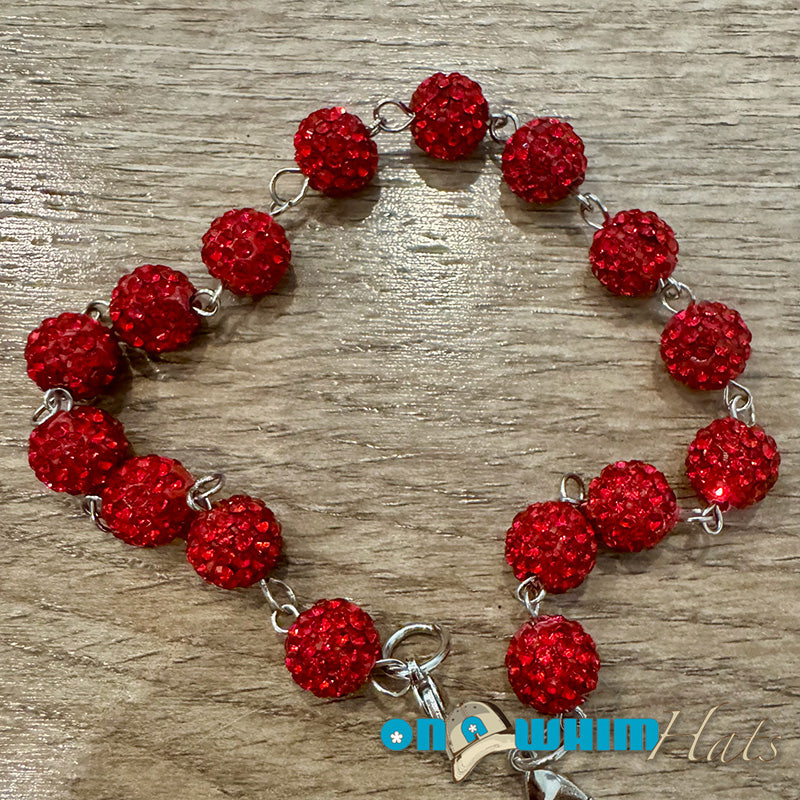 Red Sparkly Hat Chain