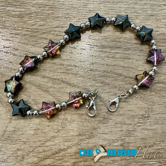 Irridescent Purples Star Hat Chain