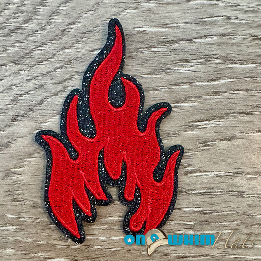 Red Flame Iron-On Patch