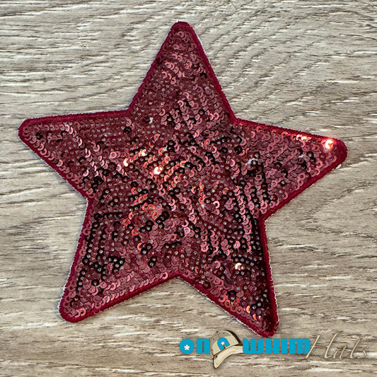 Large Burnt Red Star Iron-On Patch
