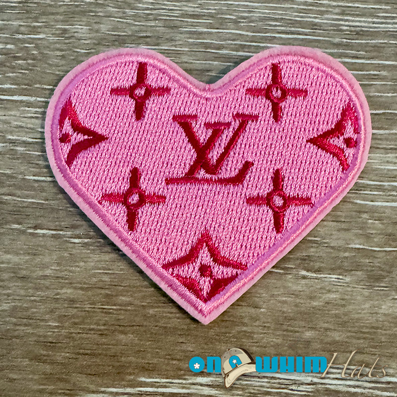LV Pink Heart Designer Inspired Iron-On Patch