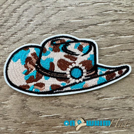 Turquoise Cowboy Hat Iron-On Patch
