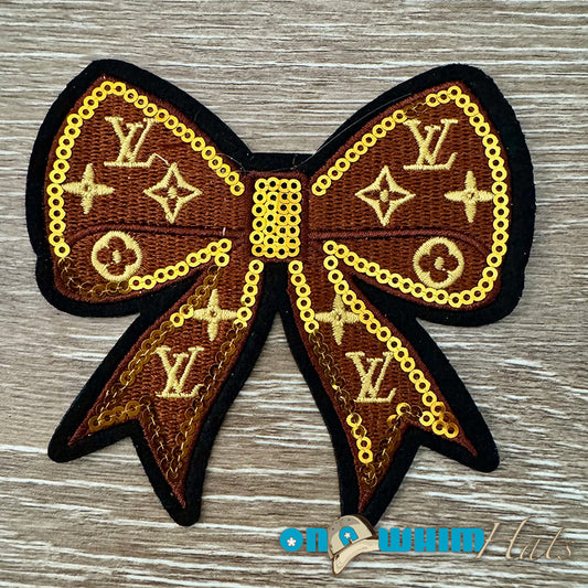 Designer Inspired LV Bow Embroidered Patch