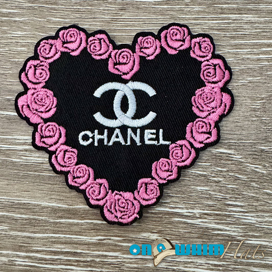 Designer Inspired Chanel Flower Heart Patch
