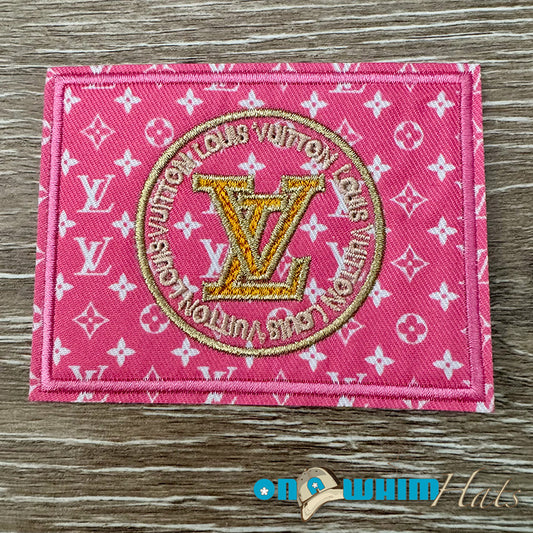 Designer Inspired LV Pink Embroidered Patch