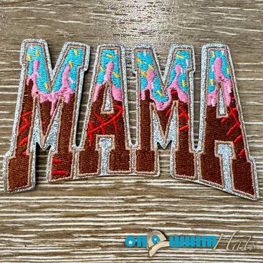 Football Ice Cream Mama Embroidered Iron-On Patch
