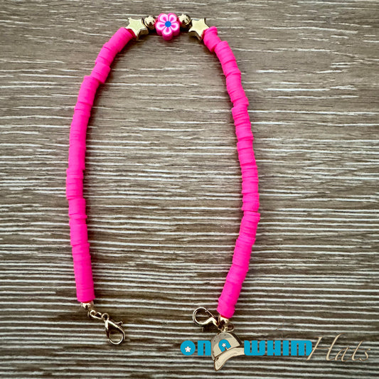 Pink Hat Chain with Flower