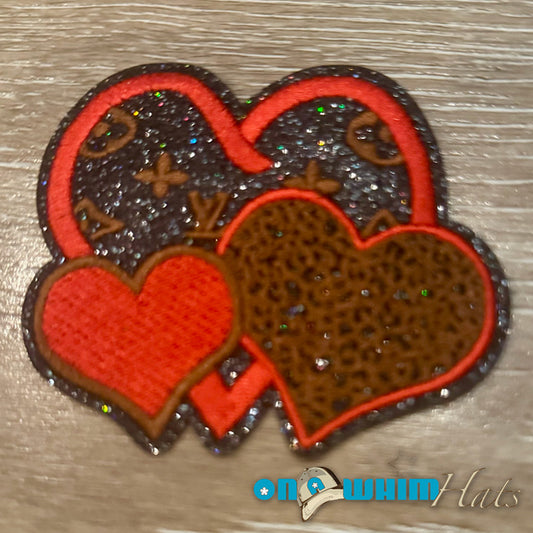 Sparkly LV Heart Designer Inspired Iron-On Patch