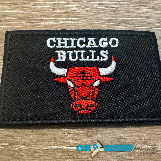 Bulls Rectangle Embroidered Iron-On Patch