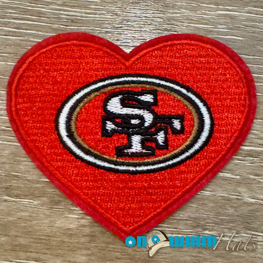 San Francisco 49ers Heart Embroidered Iron-On Patch