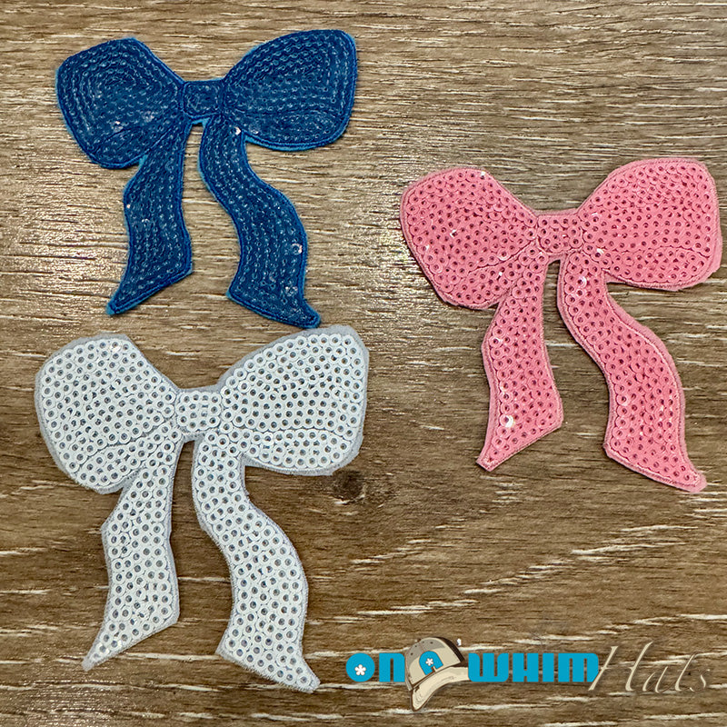 Sequin Bows Iron-On Patches