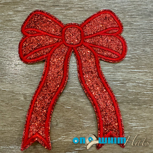 Large Red Bow Iron-On Patch