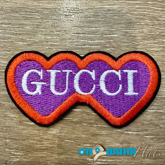 Designer Inspired Gucci Double Heart Iron-On Patch